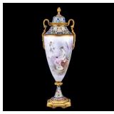 Signed Sevres Porcelain Vase w/ Cloisonne