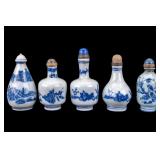 Chinese Blue and White Porcelain Snuff Bottles