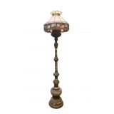Large Oil Converted Cloisonne Floor Lamp+ Shade