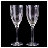 Lalique Etched Crystal Wine Glasses