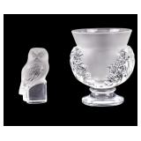 Lalique Vase, Crystal Owl