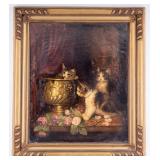 Signed Jules Leroy (French, 1833-1865) Kittens O/C