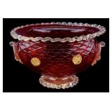 Murano Ruby Art Glass Centerpiece Bowl