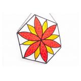 Vintage Stained / Slag Glass Window Hanger