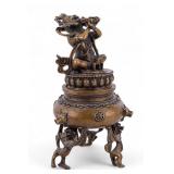 Tibetan Bronze Simhamukha Vajravarahi Dorje Censer