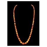 Graduated Orange Bakelite Beaded Necklace