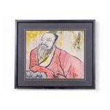 Chinese Batik of Wise Man, Signed