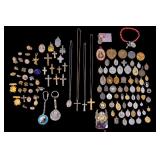 Religious Prayer Medallions and Cross Pendants