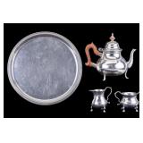 Colonial Williamsburg Pewter Tea Set, w/ Tray