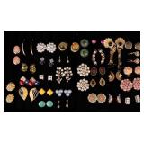 Vintage Faux Pearl and Rhinestone Earrings