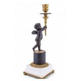 Bronze Cherub Candlestick