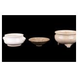 Blanc De Chine Dehua, Ge Censers & Marbled Bowl