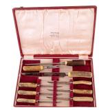 Lewis Rose & Co. Sheffield Stag Horn Carving Set