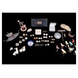 Vintage Trinkets, Birds, Railroad Music Box, More