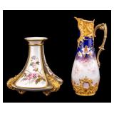 Austrian Porcelain Ewer, and Royal Worchester Vase