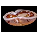Murano Sommerso Amber Art Glass Bowl