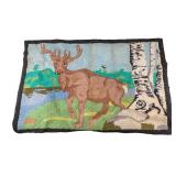 Figural Stag Antique Hook Rug