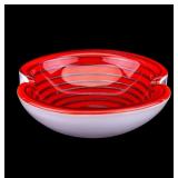 Murano Red & Gold Aventurine Glass Bowl