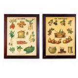 2 Vintage French Food Lithograph Posters