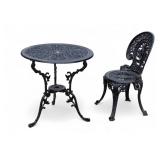 Cast Metal Chair, Table
