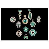 Gold and Silver Tone Rhinestone Pendants