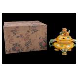 Chinese Porcelain Sancai Crazed Censer