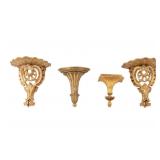 Gilt Wall Sconces (Pair + 2 Others)