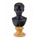 Bronze Bust of Caesar Augustus on Marble Base