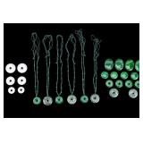 Polished Green and White Jade Discs