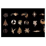 17 Vintage Costume Jewelry Brooches