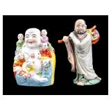 Porcelain Chinese Buddha and Immortal Statuettes