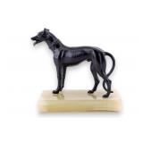 Bronze Greyhound Figure on Stone