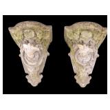 Pair of Architectural Concrete Wall Plaques