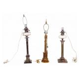 Silver-Plated Fluid Lamps, Brass Lamp