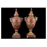 Heavy Decorative Bronze-Mounted Urns