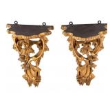 Pair Rococo Style Wall Shelves