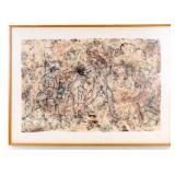 K. Quigley Expressionist Erotic Painting, Signed