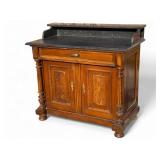 Victorian Walnut Marble Top Wash Stand