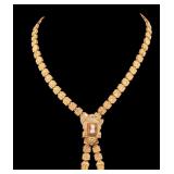 Vintage Gold Tone Necklace with Cameo