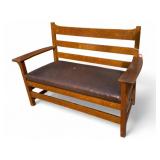 L & JG Stickley Hall Bench