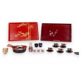 Japanese Lacquer Ware, Saki Set, More