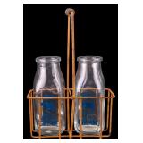 Early Creamer Carrier, 2 Later Creamer Bottles