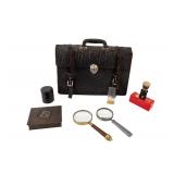 Antique Leather Briefcase, Cigar Box, and More