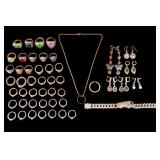 Adjustable Silver / Gold Tone Jade Rings