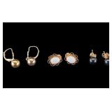 14K Gold Pierced Earrings (3 Pairs)