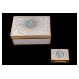 Cloisonne Cigar Box, Matchbook Case Set