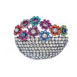 Vintage Bauer Floral Basket of Flowers Pin