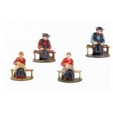 Group of 4 Cast Iron Figural Doorstops