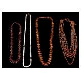 Amber and Coral Necklaces