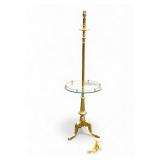 Brass Queen Anne-Style Pole Floor Lamp